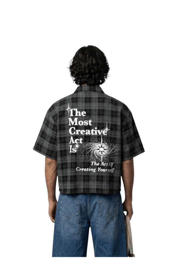 Creative Act Plaid Boxy Crop Shirt - Terrax Clothing